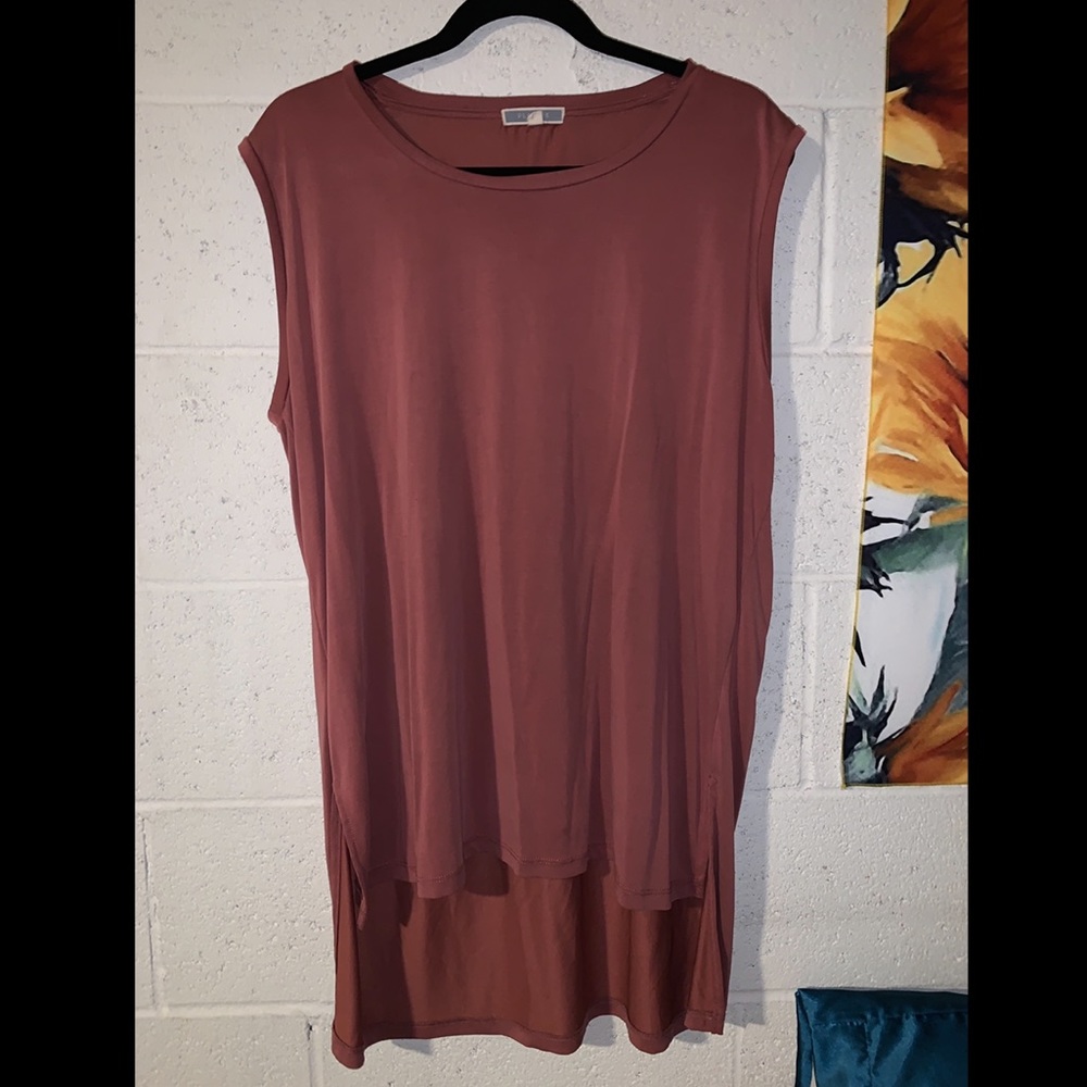 Burnt coral muscle tank top